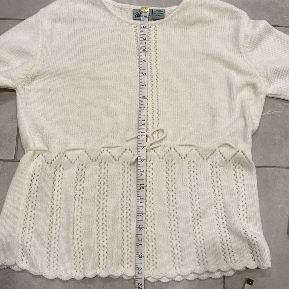 Penman's White Crochet Knit Sweater Boho - Picture 12 of 13